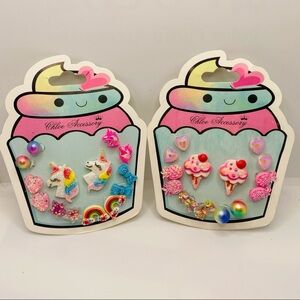 Earrings Kids Unicorn Cup cakes Pineapples Hearts and more! 14 Pairs Pie…
